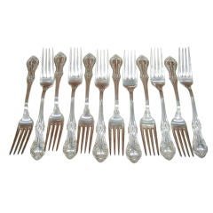 Set of Twelve Sterling Silver Buffet Forks