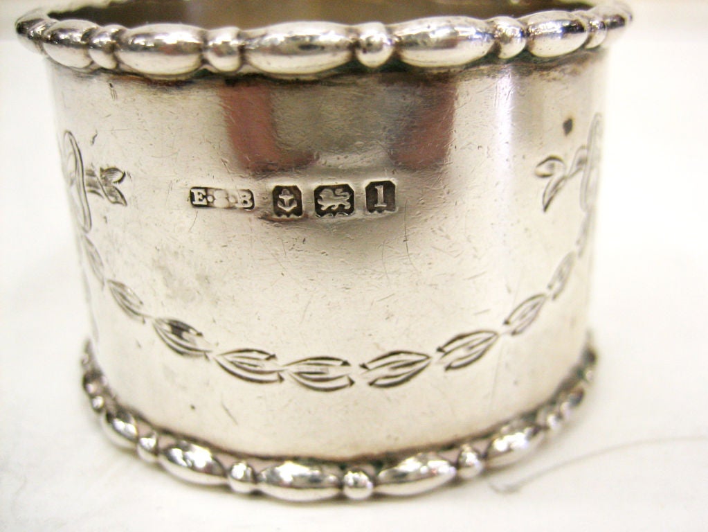 20th Century Various English Sterling Silver Napkin Rings