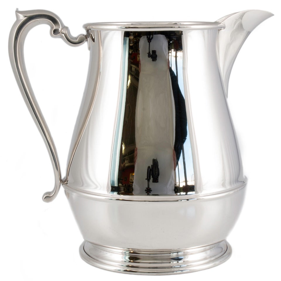 Vintage Sterling Silver Water Pitcher by Currier & Roby For Sale