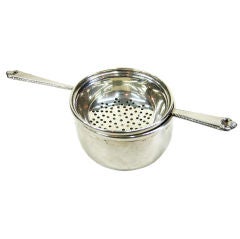 Sterling Silver Tea Strainer and Pan by Birks
