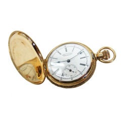 Antique American Waltham 14k Hunter Pocket Watch