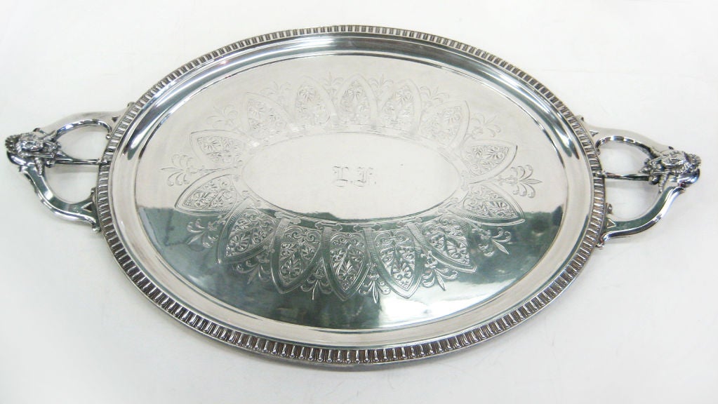American Renaissance Revival Silverplated Tray by Rogers Smith