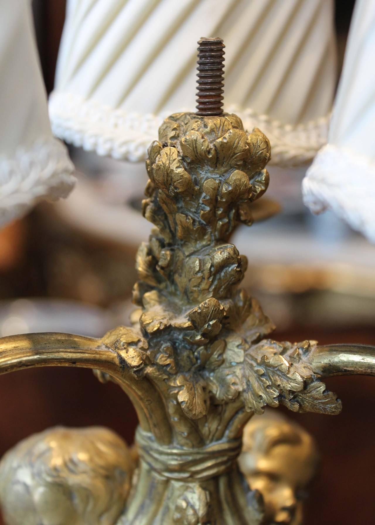 Gilt Bronze Figural Lamp For Sale 3