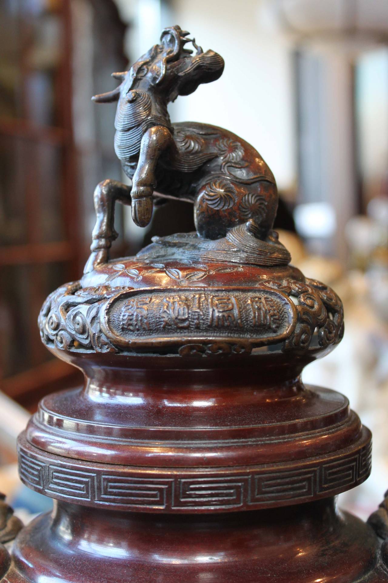 Bronze Lidded Censor In Excellent Condition In Vancouver, BC