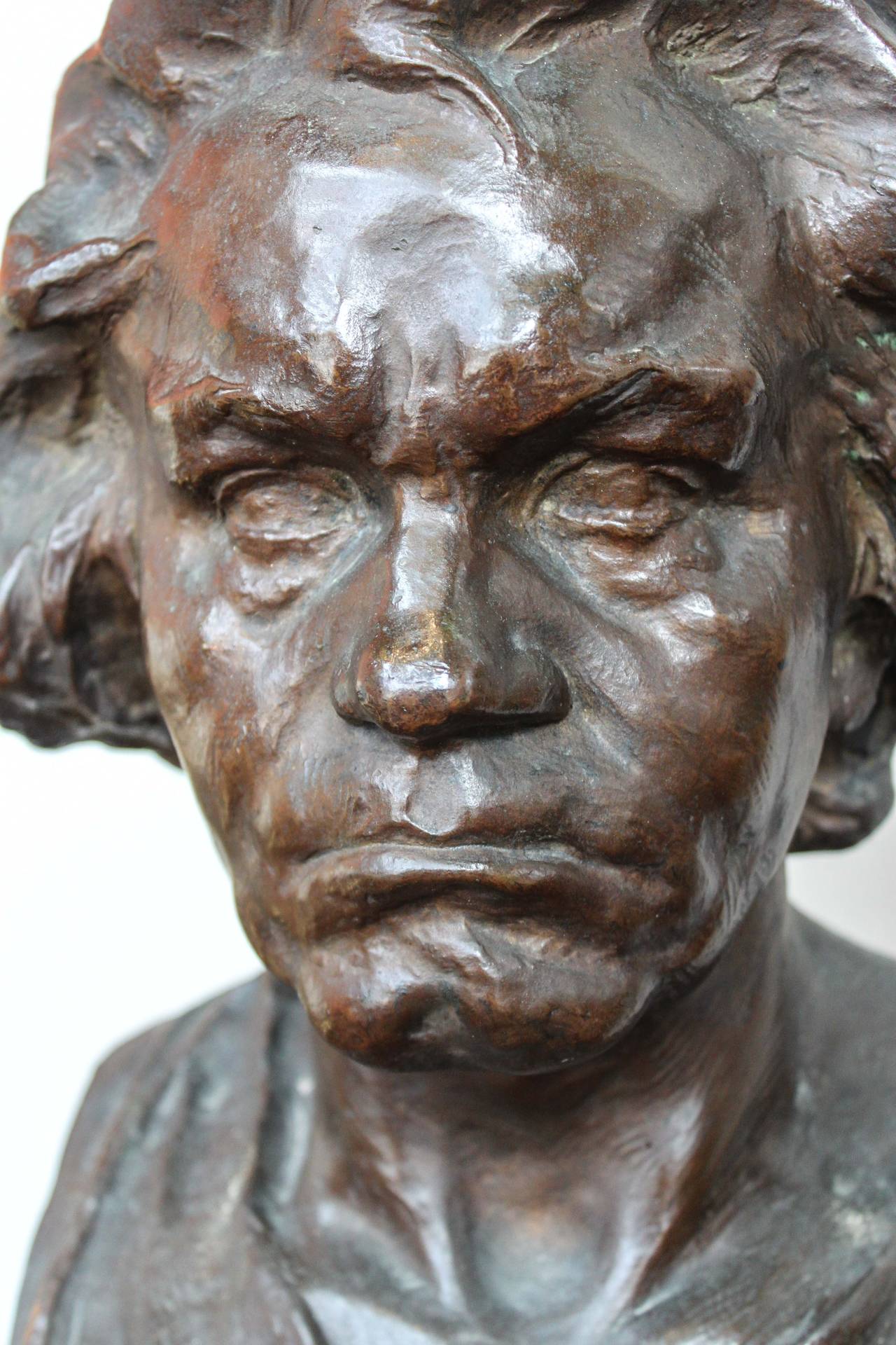 Early 20th Century Beethoven Bronze Bust Signed Hans Muller