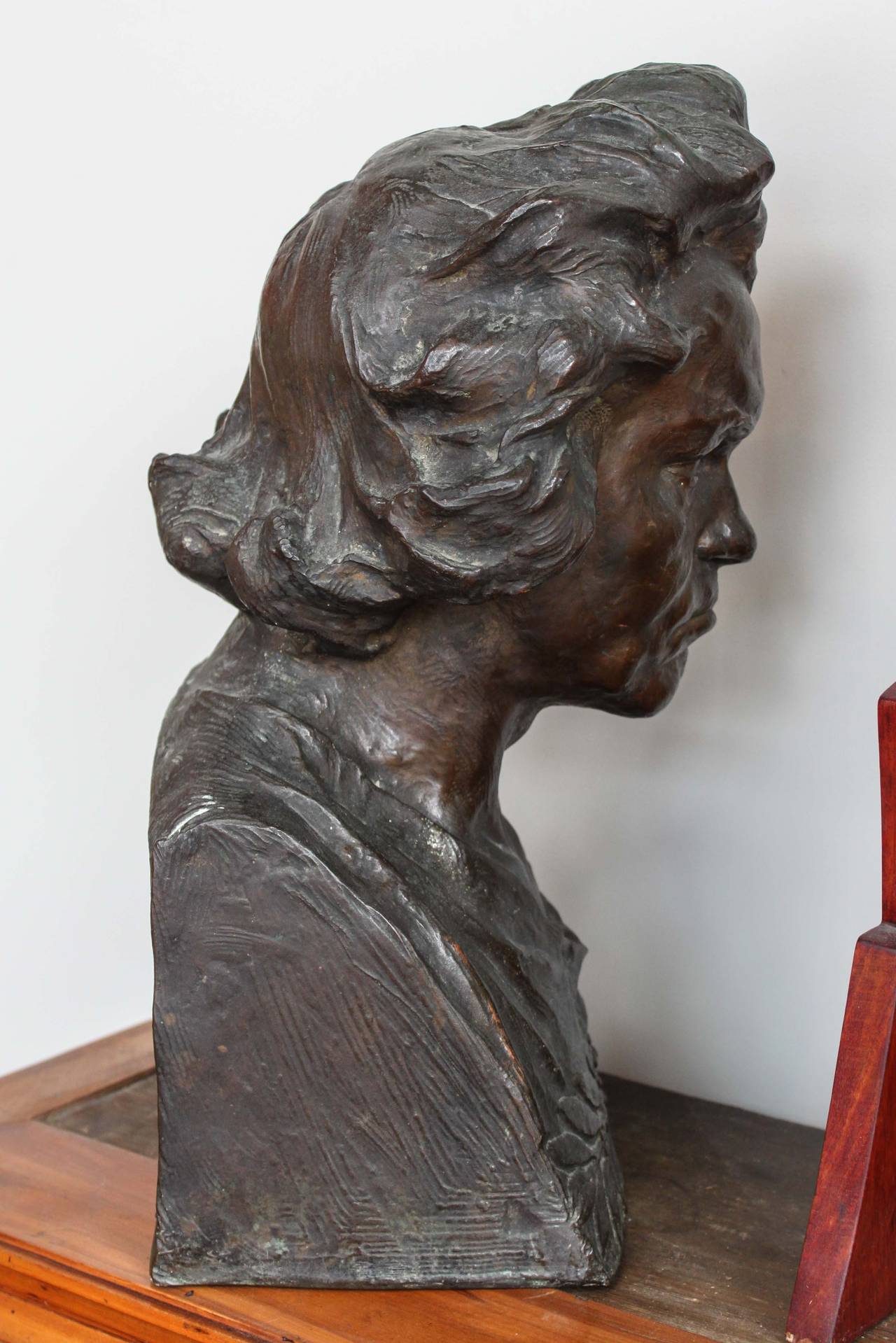 Beethoven Bronze Bust Signed Hans Muller 2