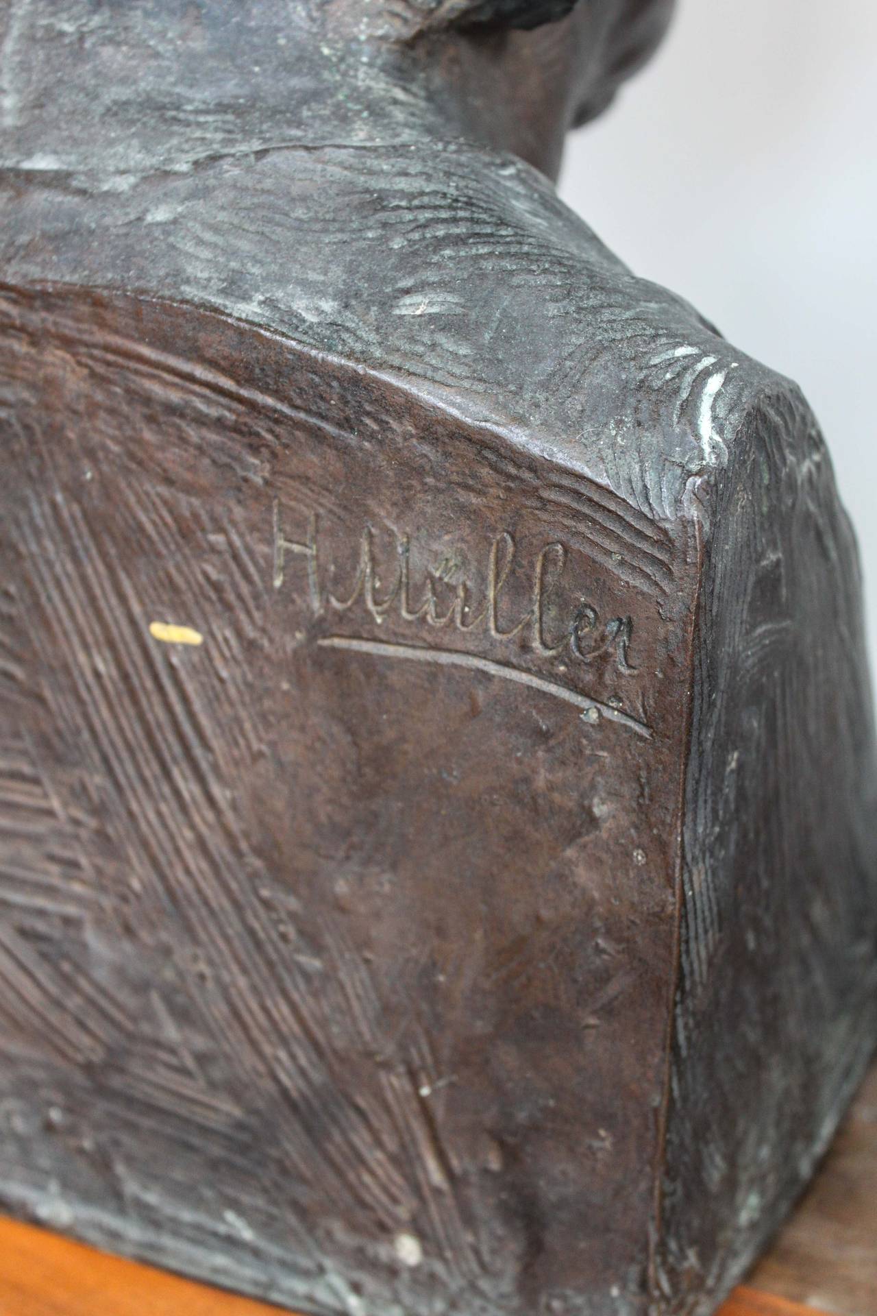 Beethoven Bronze Bust Signed Hans Muller 4