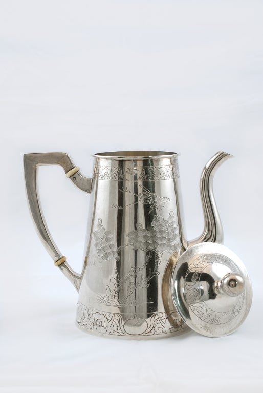 Chinese Export Silver Coffee-Pot In Excellent Condition In Vancouver, BC