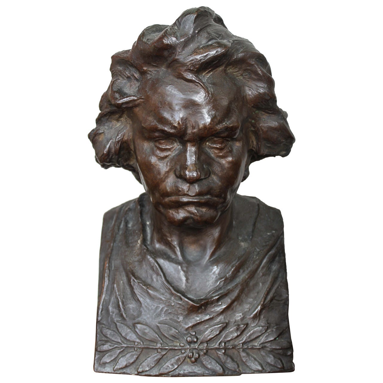 Beethoven Bronze Bust Signed Hans Muller