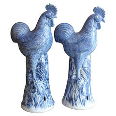 Pair of Kangxi Roosters