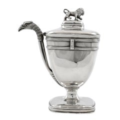sterling condiment pot with lion and phoenix