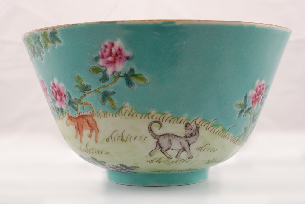 20th Century Chinese Guongxu Period bowl with animals