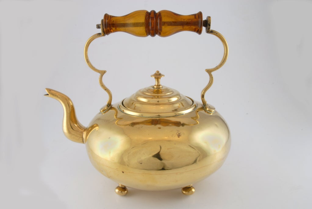 English Antique brass tea-kettle