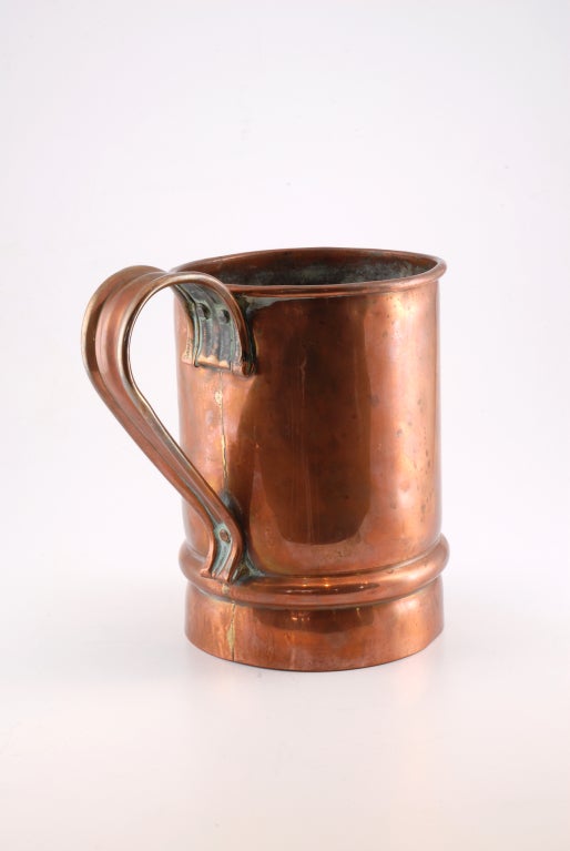 English 18th Century large Copper mug