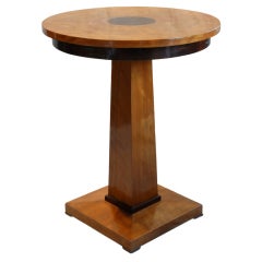 Biedermeier side table with round darkwood centre inlay