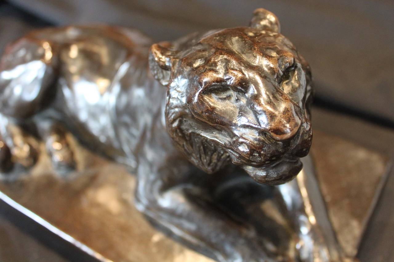 Japanese Bronze Tiger Sculpture For Sale
