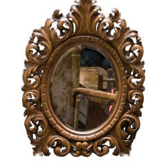 18th Century Carved wooden frame with mirror. 18th Century Carved wooden frame with mirror.