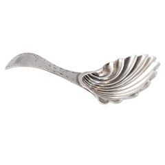 Caddy spoon in shell form. C1800