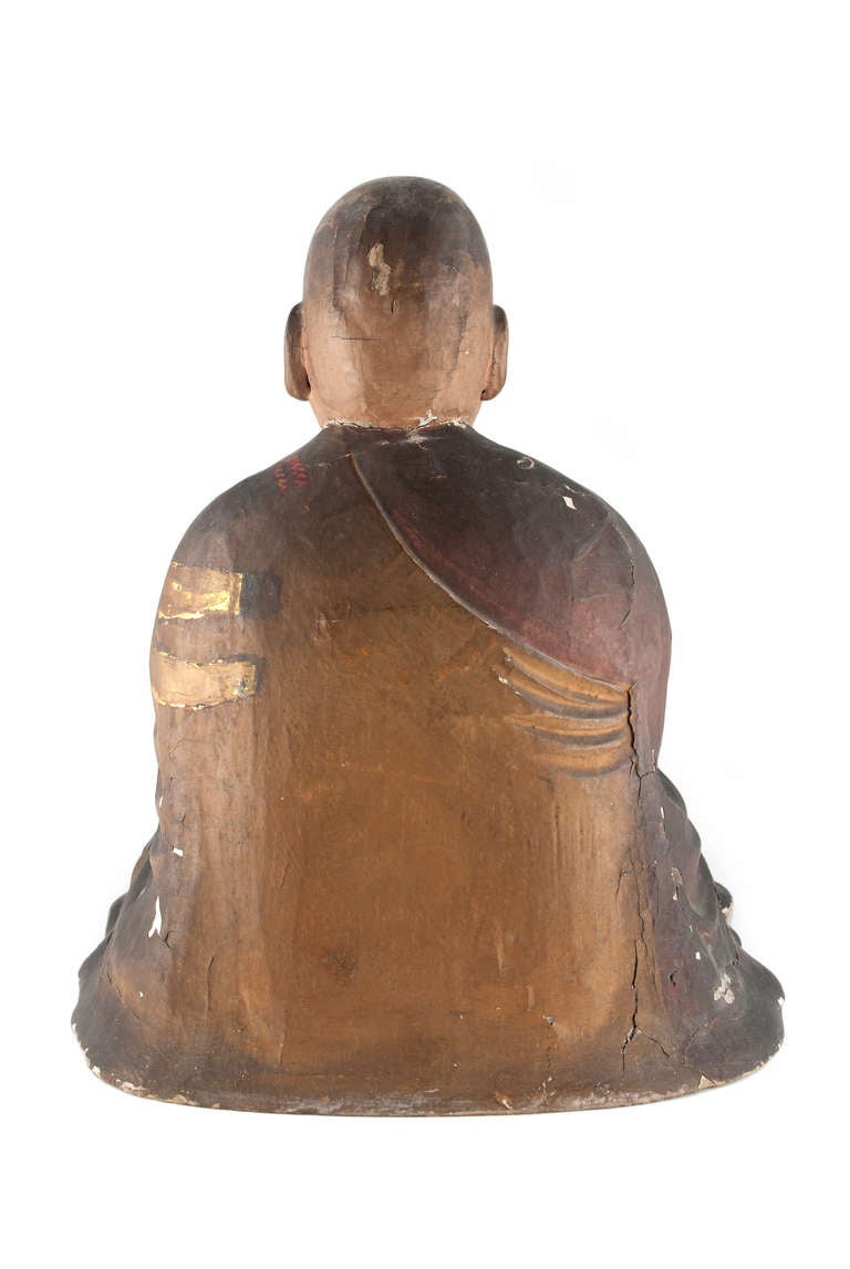 Japanese Edo Period Buddha. In Fair Condition In Vancouver, BC