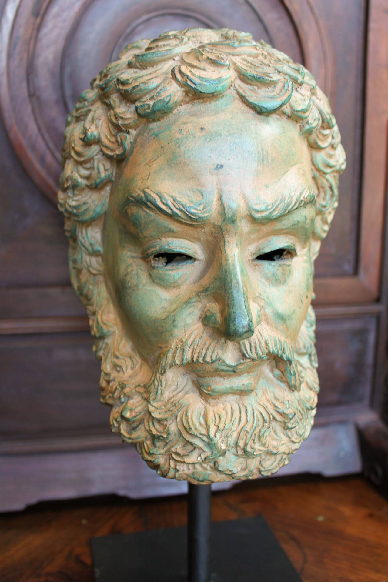 Classical Greek Classical Style Bronze Head Sculpture, 20th Century