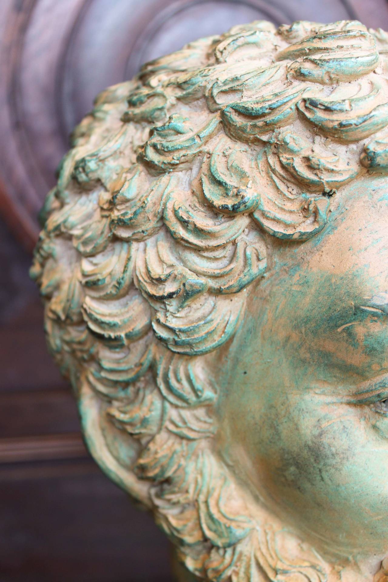 Classical Style Bronze Head Sculpture, 20th Century In Good Condition In Vancouver, BC