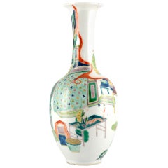 Antique Chinese Qing Period Wucai (five colour) vase.