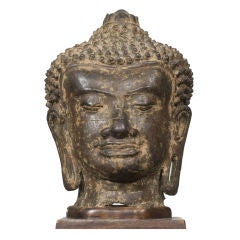 Antique bronze Buddha head.