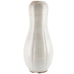 Korean White Ribbed Gourd Shape Vase
