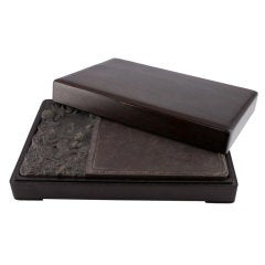 Chinese Ink-stone In Hard-wood Box