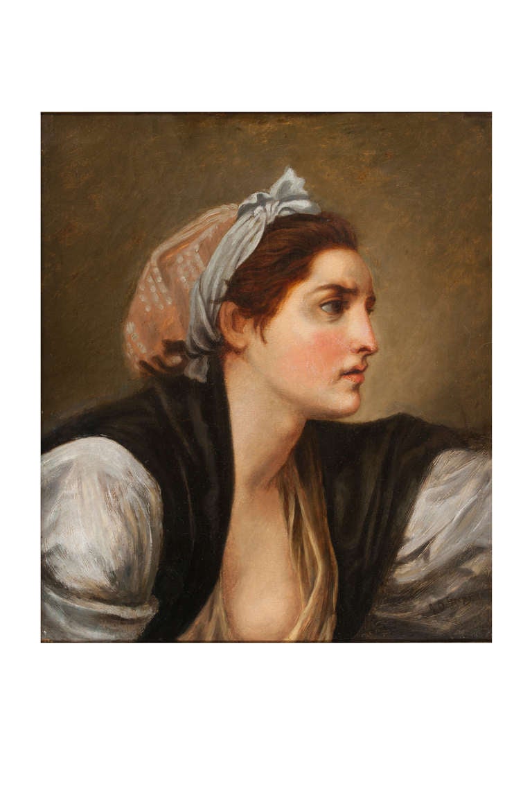 Jean-Baptiste Greuze
Date: (1725 - 1805)
Place Active: Europe, Paris
School: French Neo-classicist
Biography: Greuze left his native Burgundy for Paris about 1750 and studied with Natoire at the Academy. Named an associate member in 1755, he