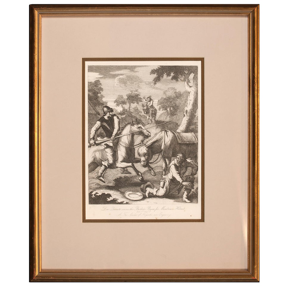 Engraving of Scene from Don Quixote For Sale
