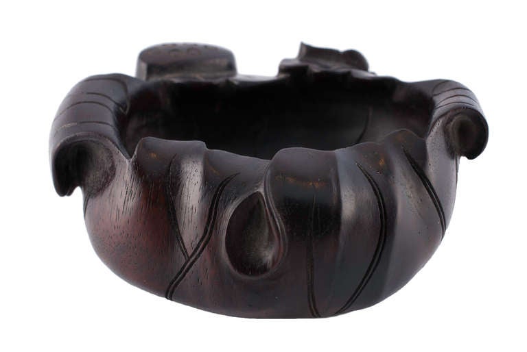 Rare Zitan wood brush-washer.