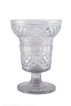 Cut crystal glass vase.