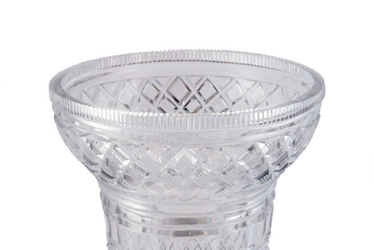 Cut crystal glass vase.