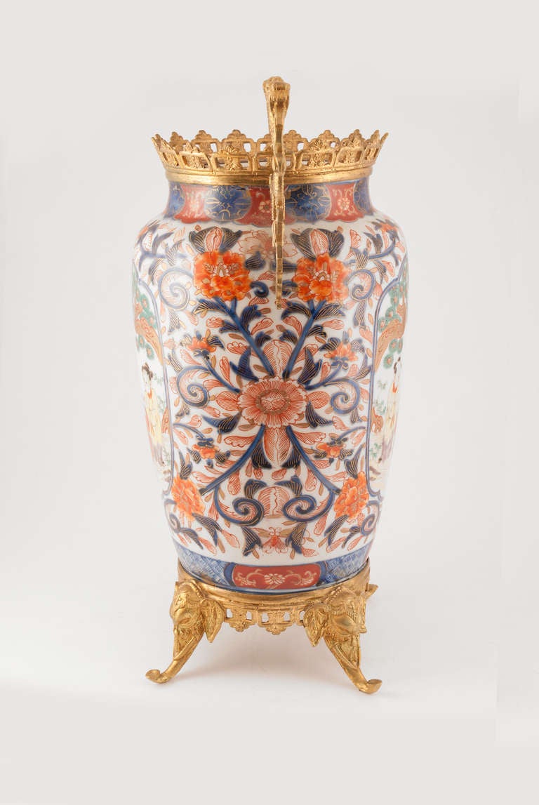 Imari vase with gilt mount, circa 19th century.
Panache Antiques.
