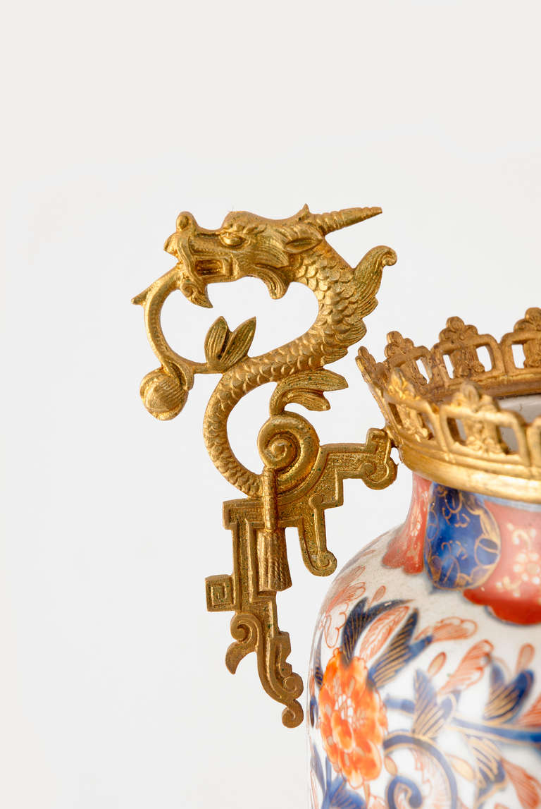Porcelain Imari Vase with Gilt Mounts