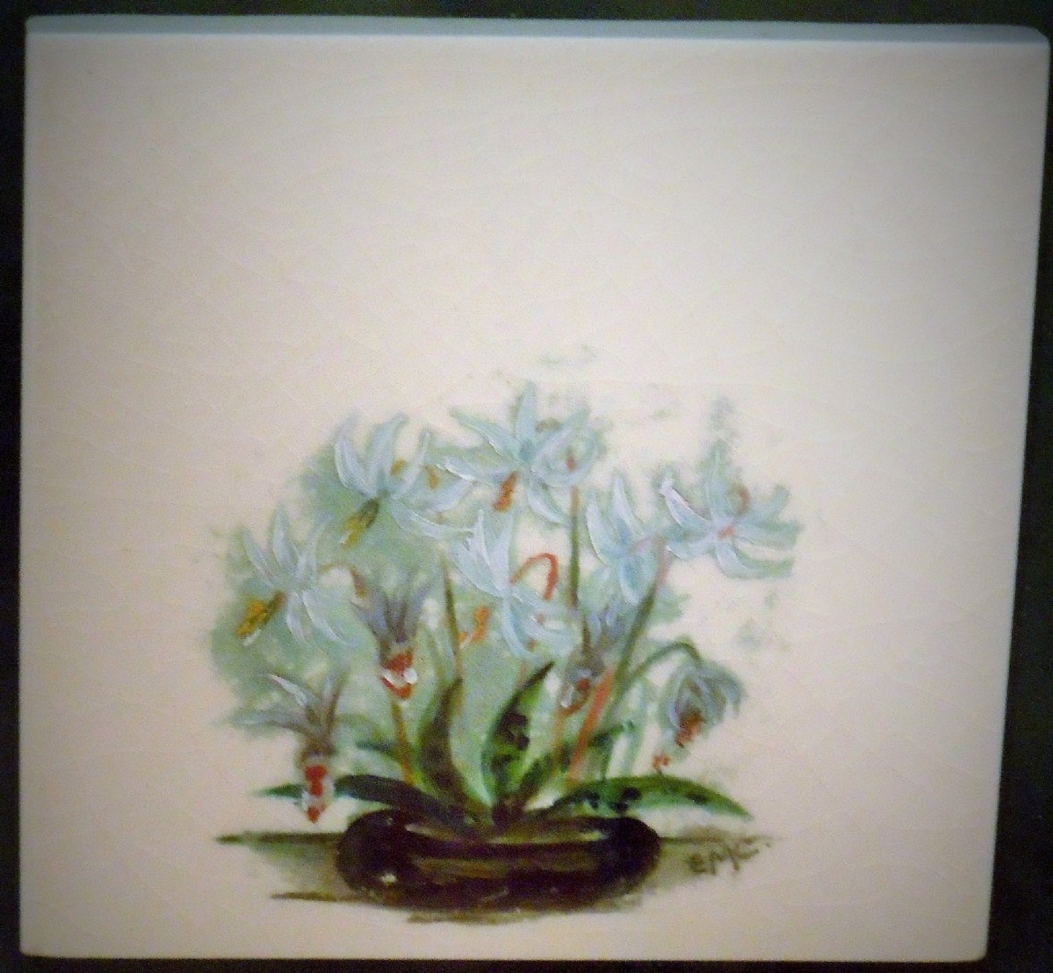 Wild Lilies on Tile Painting by Emily Carr, 1893, Canada