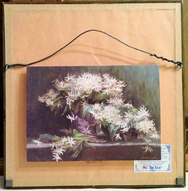 Wild Lilies on Tile Painting by Emily Carr, 1893, Canada In Good Condition In Vancouver, BC