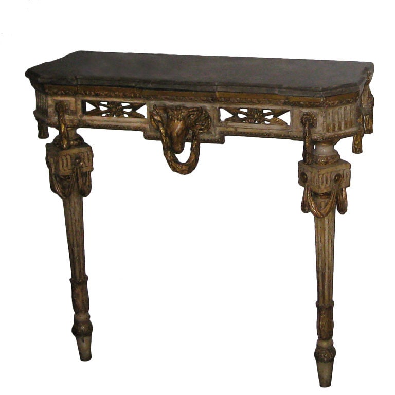 18th Century Console Table with Ram's Head Detail For Sale