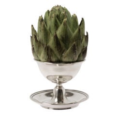 Wonderfully quirky but elegant Artichoke holder. Silver plate.