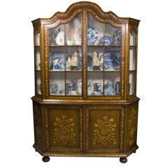 Dutch display cabinet with floral inlay. 18th C