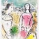 Original signed lithograph. Chagall. Couple au Crepuscule