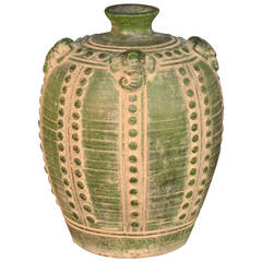 Large Asian Emerald Green Elephant Vase