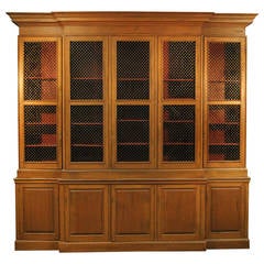 Large Breakfront Library Bookcase