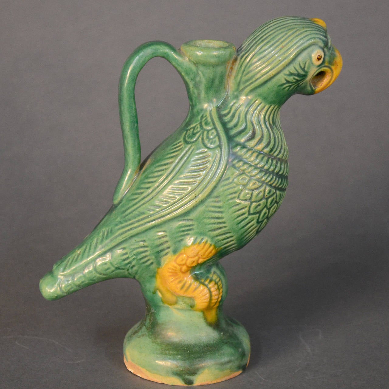 Tang-Stil glasierte Keramik chinesischen Vogel Kerzenständer im Zustand „Gut“ im Angebot in Bridport, CT