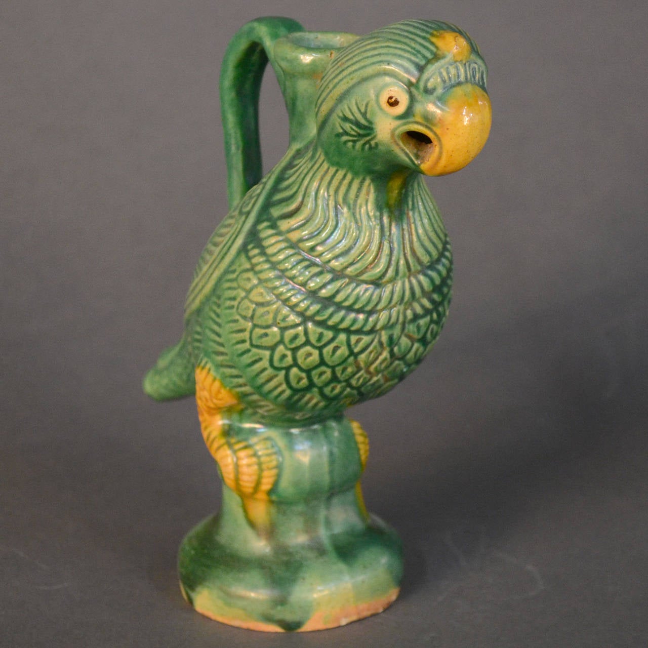 Tang Style Glazed Pottery Chinese Bird Candle Holders For Sale 2