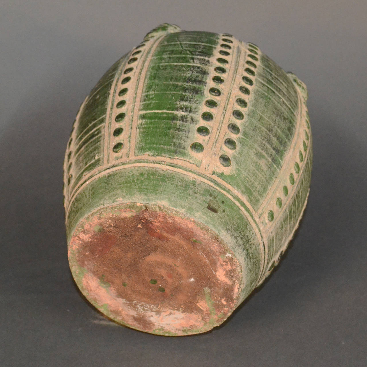 Glazed Large Asian Emerald Green Elephant Vase