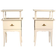 Pair of Chinese Style Lacquered Nightstands