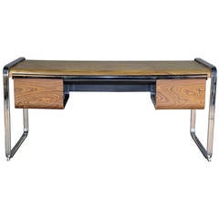 Peter Protzman for Herman Miller Chrome and Exotic Wood Desk