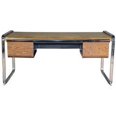 Vintage Peter Protzman for Herman Miller Chrome and Exotic Wood Desk